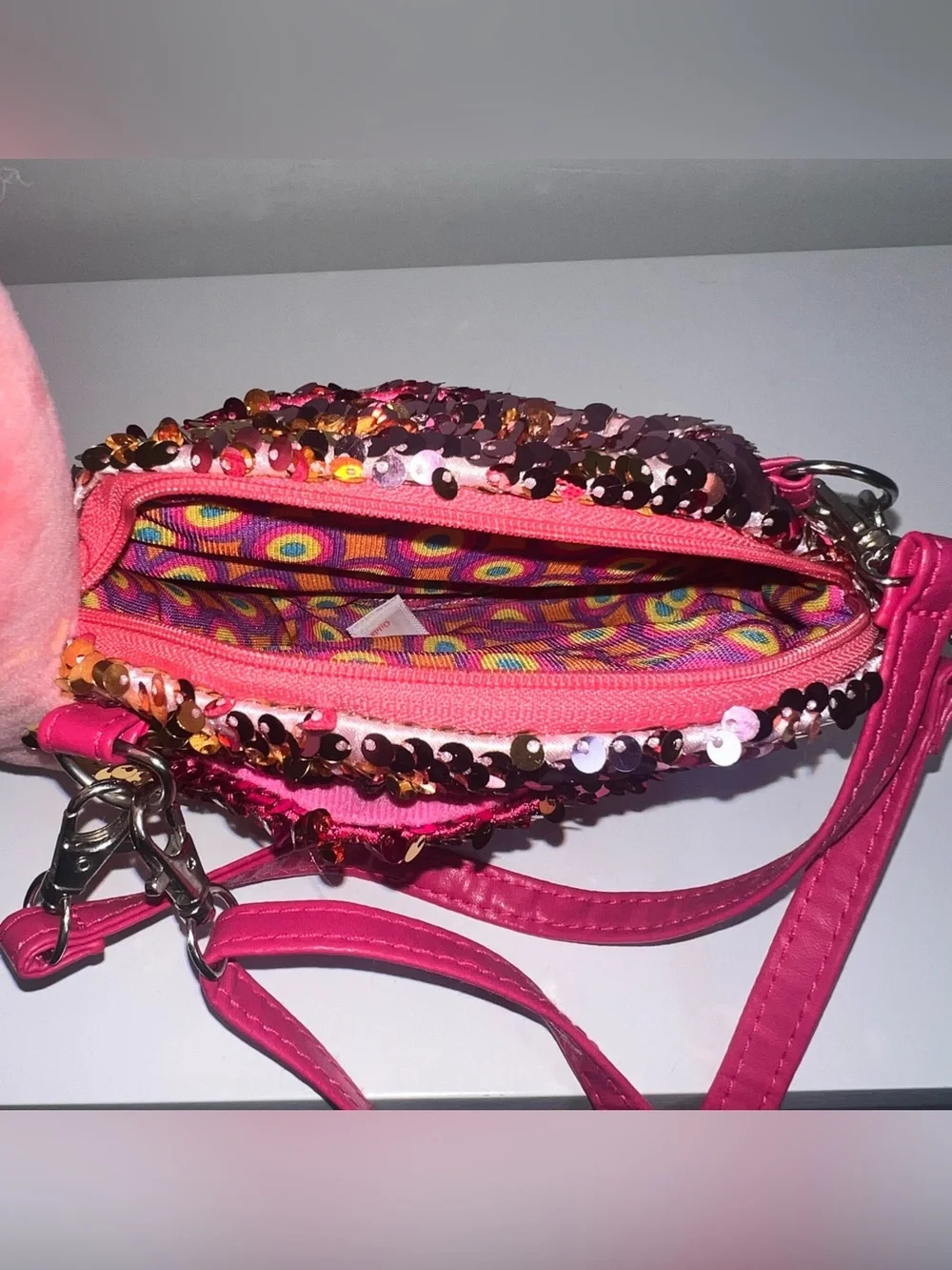 Ty Pink Sequin Flamingo Kids Crossbody Bag